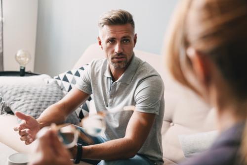 Top of the World Ranch client talking to therapist